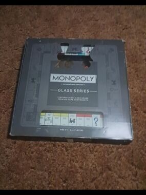 MONOPOLY Glass Series Deluxe Luxe Board Game Tempered